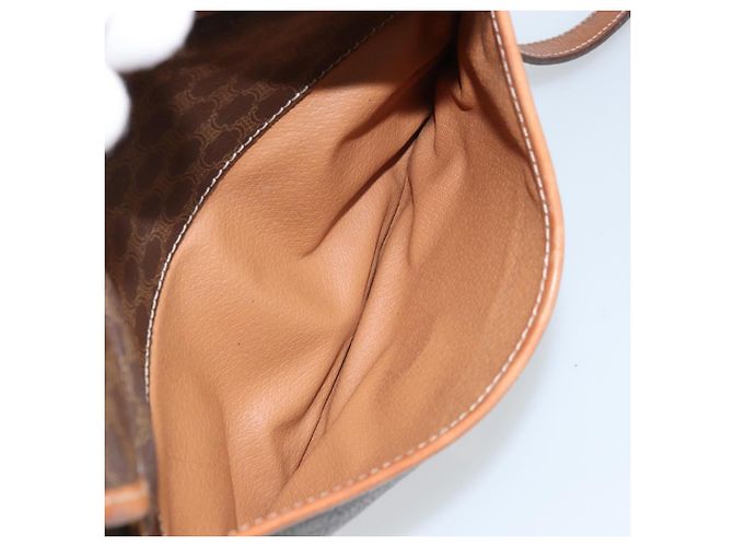 Céline CELINE Macadam Canvas Shoulder Bag PVC Leather Brown Gold Auth ARZ311 Golden - view 23