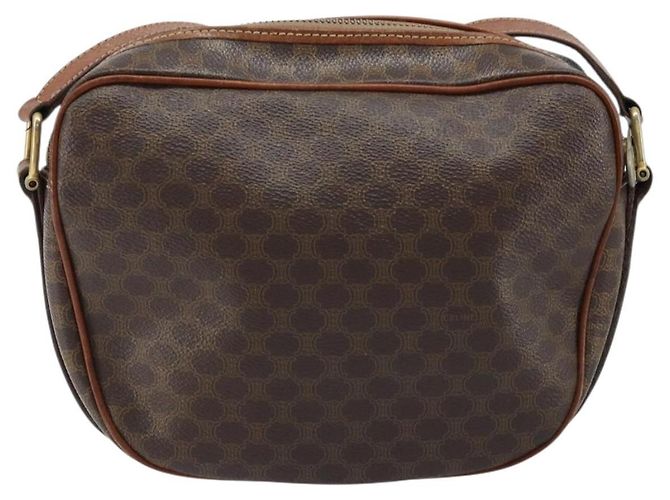 Céline CELINE Macadam Canvas Shoulder Bag PVC Leather Brown Gold Auth ARZ311 Golden - view 3