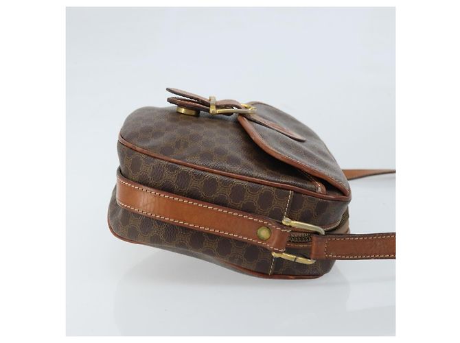 Céline CELINE Macadam Canvas Shoulder Bag PVC Leather Brown Gold Auth ARZ311 Golden - view 4