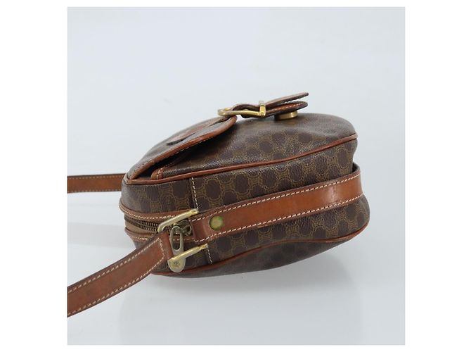 Céline CELINE Macadam Canvas Shoulder Bag PVC Leather Brown Gold Auth ARZ311 Golden - view 5