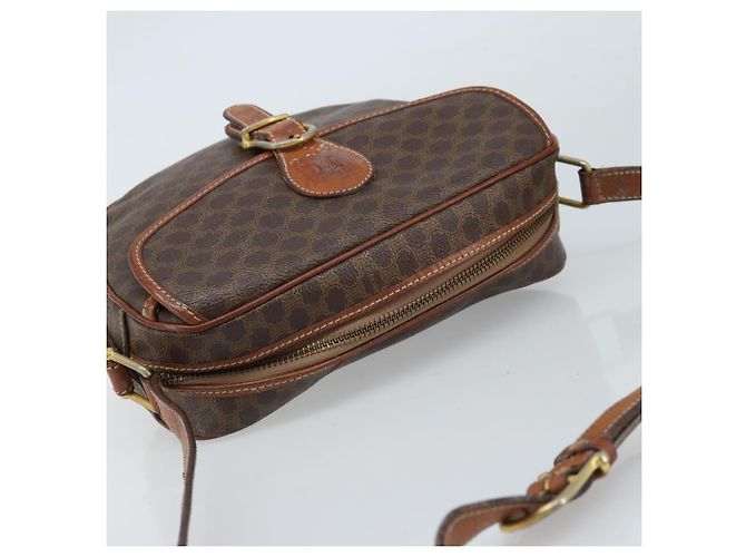 Céline CELINE Macadam Canvas Shoulder Bag PVC Leather Brown Gold Auth ARZ311 Golden - view 6