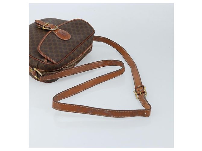 Céline CELINE Macadam Canvas Shoulder Bag PVC Leather Brown Gold Auth ARZ311 Golden - view 7