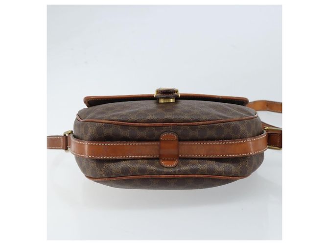 Céline CELINE Macadam Canvas Shoulder Bag PVC Leather Brown Gold Auth ARZ311 Golden - view 9