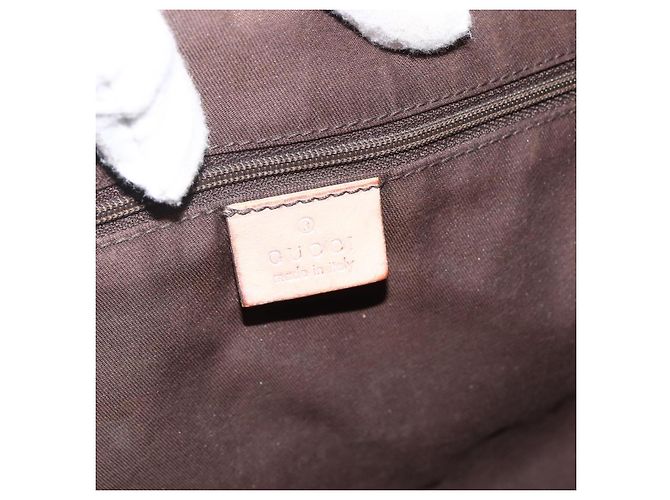 Borsa Tote Abbey GG Canvas Gucci Beige Oro 141472 Auth BSZ183 D'oro - vista 14