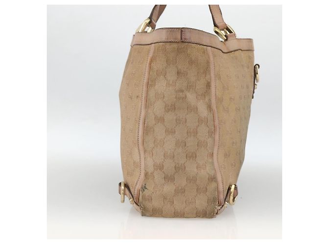 Borsa Tote Abbey GG Canvas Gucci Beige Oro 141472 Auth BSZ183 D'oro - vista 4