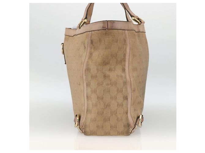 Borsa Tote Abbey GG Canvas Gucci Beige Oro 141472 Auth BSZ183 D'oro - vista 5