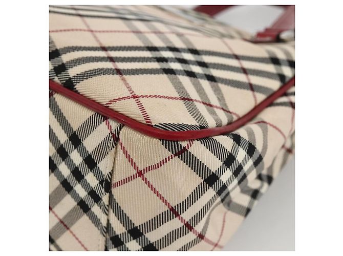Bolsa de mão Burberry Nova Check Black label nylon prata bege Auth kk648 - vista 10