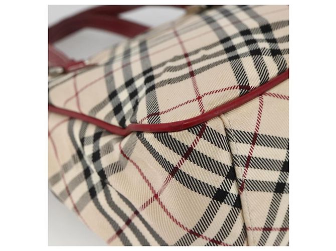 Bolsa de mão Burberry Nova Check Black label nylon prata bege Auth kk648 - vista 11