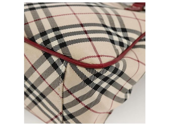 Bolsa de mão Burberry Nova Check Black label nylon prata bege Auth kk648 - vista 12