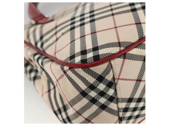 Bolsa de mão Burberry Nova Check Black label nylon prata bege Auth kk648 - vista 13