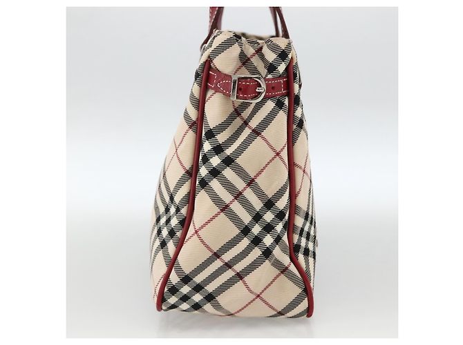 Bolsa de mão Burberry Nova Check Black label nylon prata bege Auth kk648 - vista 4