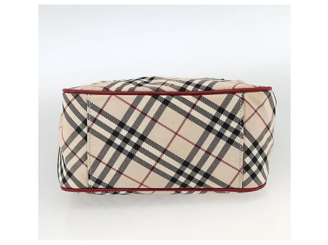 Bolsa de mão Burberry Nova Check Black label nylon prata bege Auth kk648 - vista 9