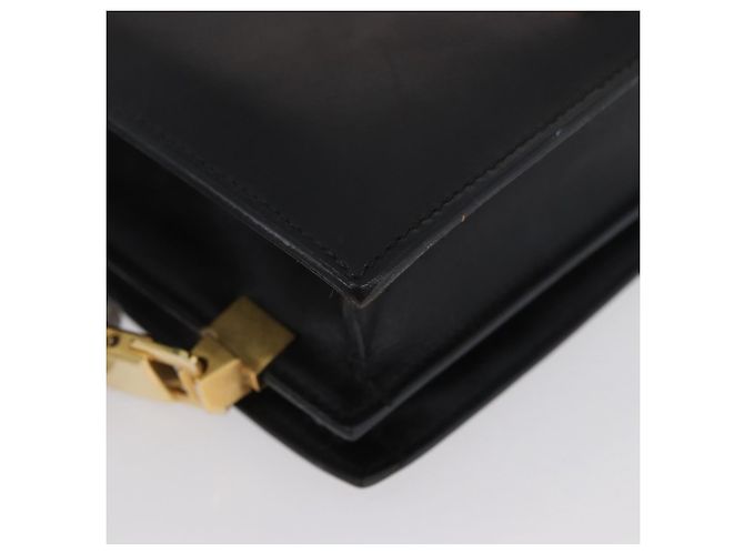 Borsa a spalla CÉLINE Carrozza in pelle nera e oro Auth BSZ366 Nero D'oro - vista 10