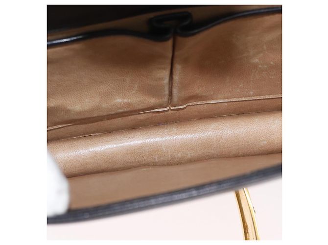 Borsa a spalla CÉLINE Carrozza in pelle nera e oro Auth BSZ366 Nero D'oro - vista 17