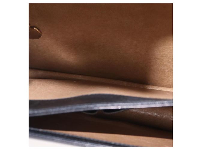 Borsa a spalla CÉLINE Carrozza in pelle nera e oro Auth BSZ366 Nero D'oro - vista 20