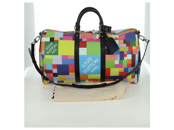 LOUIS VUITTON Keepall Bandouliere 50 Damier Graffiti 3D N50019 Auth LV LNZ783SM Mehrfarben - Ansicht 12