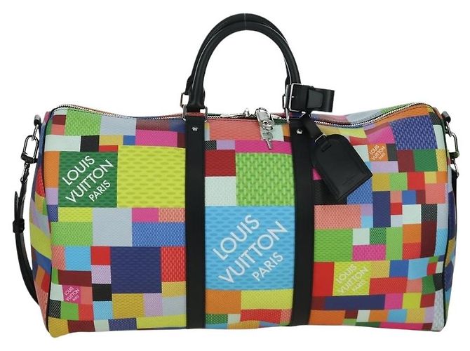 LOUIS VUITTON Keepall Bandouliere 50 Damier Graffiti 3D N50019 Auth LV LNZ783SM Mehrfarben - Ansicht 13
