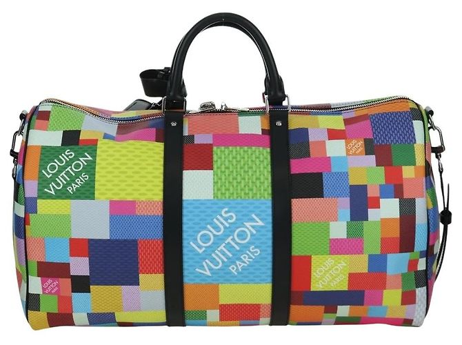 LOUIS VUITTON Keepall Bandouliere 50 Damier Graffiti 3D N50019 Auth LV LNZ783SM Mehrfarben - Ansicht 2
