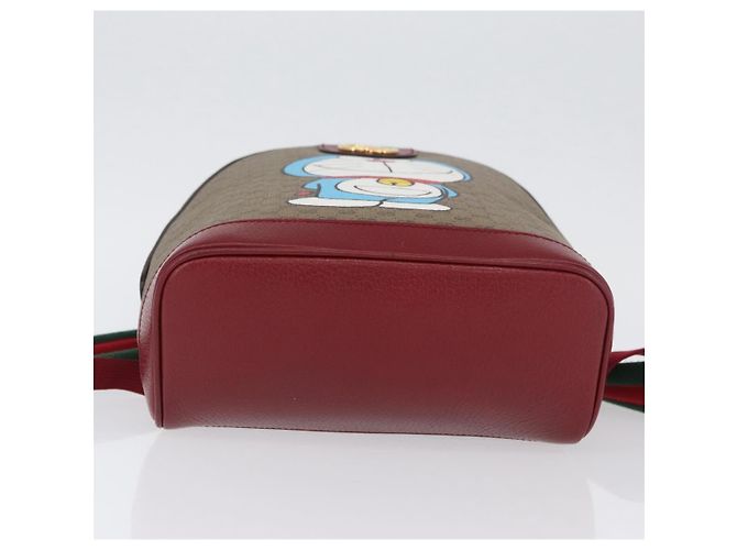 Gucci Zaino Doraemon Micro GG Supreme in PVC beige e oro 647816 Auth LNZ825SAM D'oro - vista 12