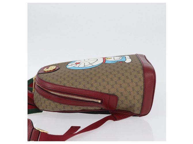 Gucci Zaino Doraemon Micro GG Supreme in PVC beige e oro 647816 Auth LNZ825SAM D'oro - vista 5