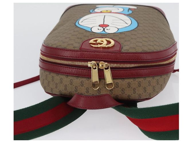 Gucci Zaino Doraemon Micro GG Supreme in PVC beige e oro 647816 Auth LNZ825SAM D'oro - vista 6