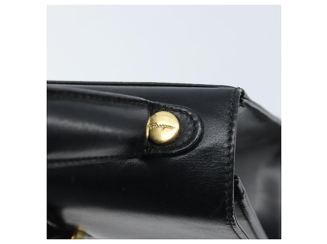 Borsa a mano Salvatore Ferragamo in pelle nera e oro Auth 173690 Nero D'oro - vista 14