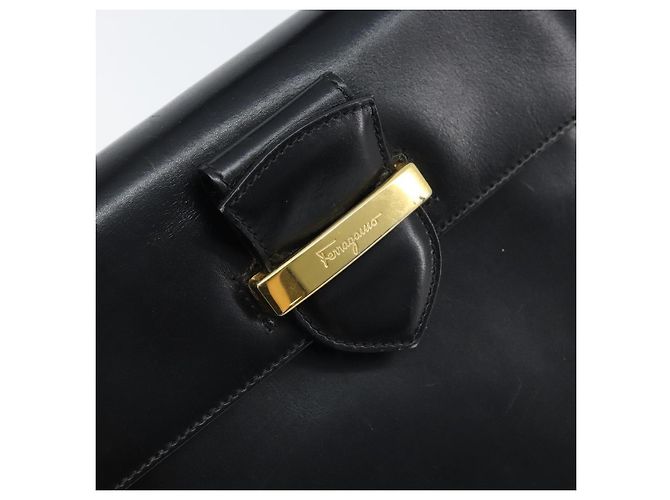 Borsa a mano Salvatore Ferragamo in pelle nera e oro Auth 173690 Nero D'oro - vista 15