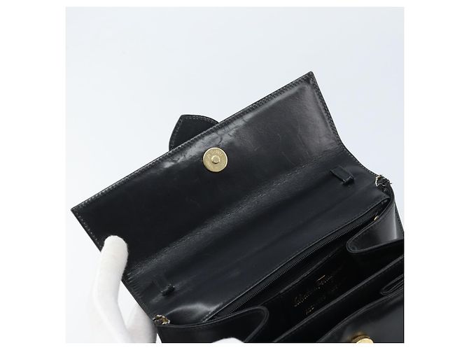 Borsa a mano Salvatore Ferragamo in pelle nera e oro Auth 173690 Nero D'oro - vista 16