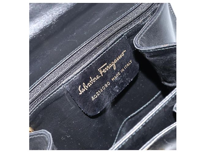 Borsa a mano Salvatore Ferragamo in pelle nera e oro Auth 173690 Nero D'oro - vista 18