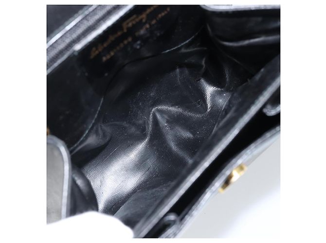 Borsa a mano Salvatore Ferragamo in pelle nera e oro Auth 173690 Nero D'oro - vista 19