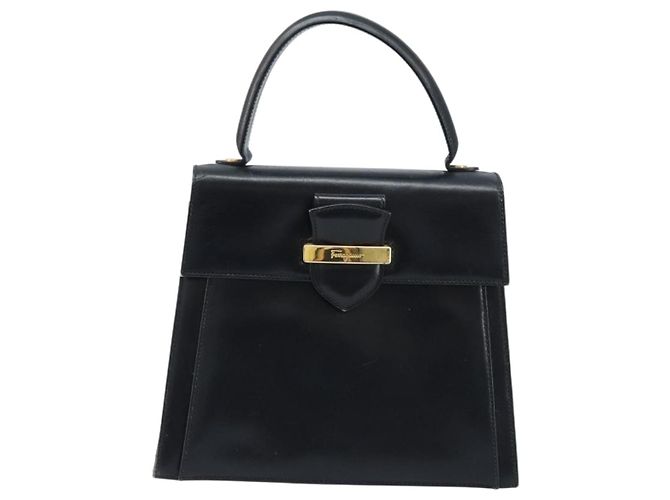 Borsa a mano Salvatore Ferragamo in pelle nera e oro Auth 173690 Nero D'oro - vista 2