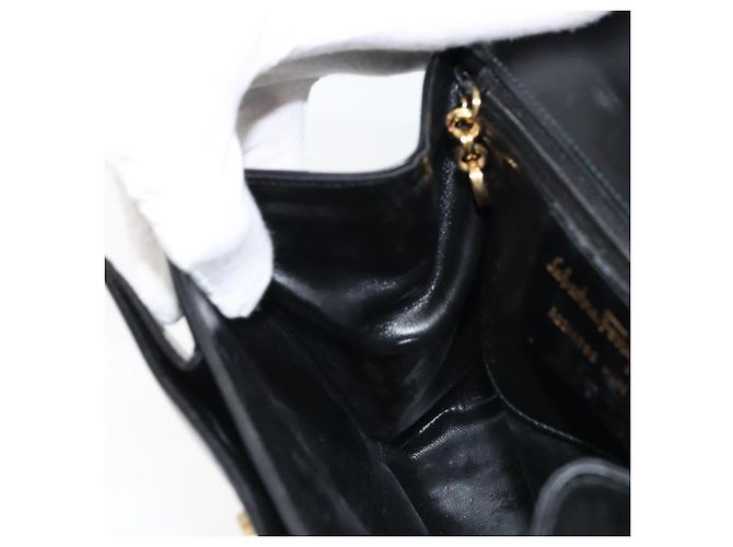 Borsa a mano Salvatore Ferragamo in pelle nera e oro Auth 173690 Nero D'oro - vista 21