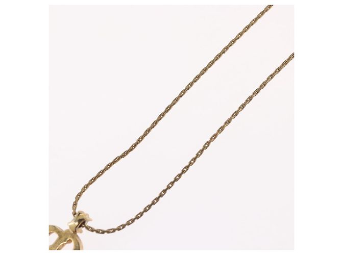 Collana Christian Dior metallo tono oro Auth BA11476 - vista 11