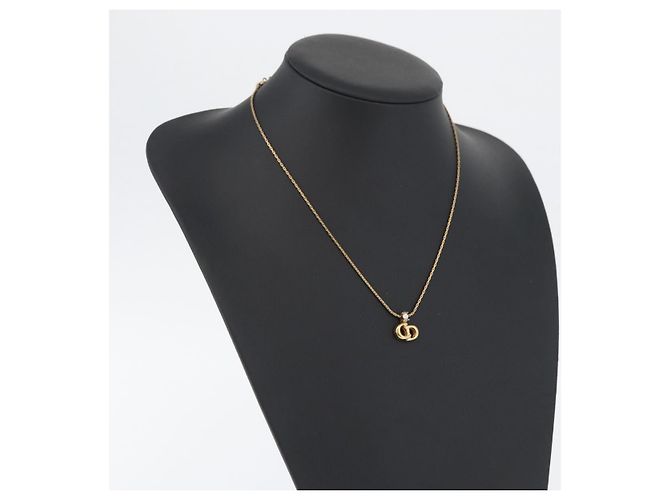 Collana Christian Dior metallo tono oro Auth BA11476 - vista 17