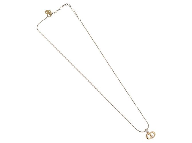 Collana Christian Dior metallo tono oro Auth BA11476 - vista 2