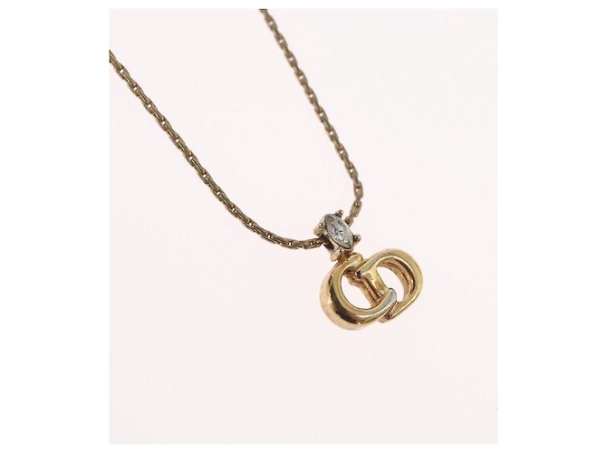 Collana Christian Dior metallo tono oro Auth BA11476 - vista 3