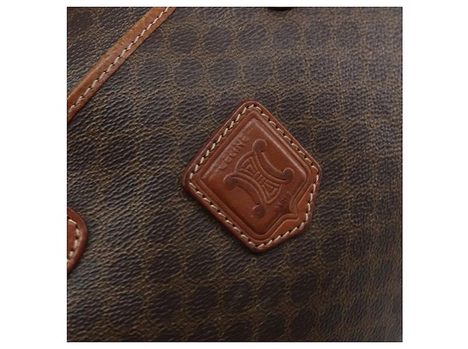 Céline Borsa a mano in tela Macadam CELINE in pelle PVC marrone oro Auth bs34013 D'oro - vista 15