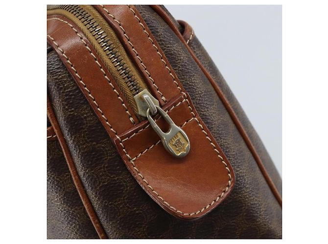 Céline Borsa a mano in tela Macadam CELINE in pelle PVC marrone oro Auth bs34013 D'oro - vista 16