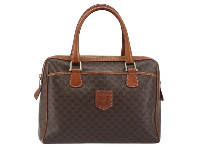 Céline Borsa a mano in tela Macadam CELINE in pelle PVC marrone oro Auth bs34013 D'oro - vista 2