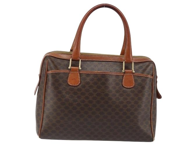 Céline Borsa a mano in tela Macadam CELINE in pelle PVC marrone oro Auth bs34013 D'oro - vista 3