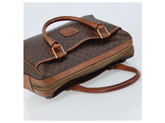 Céline Borsa a mano in tela Macadam CELINE in pelle PVC marrone oro Auth bs34013 D'oro - vista 6