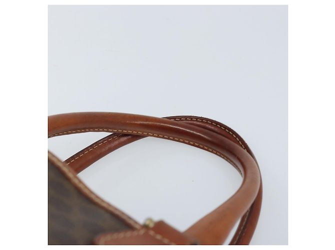 Céline Borsa a mano in tela Macadam CELINE in pelle PVC marrone oro Auth bs34013 D'oro - vista 8