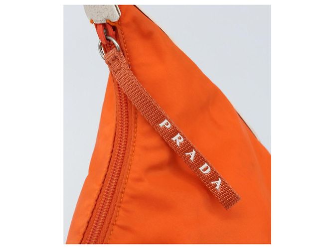 Borsa a Spalla PRADA in Nylon Arancione Argento Autentica ARZ293 - vista 10