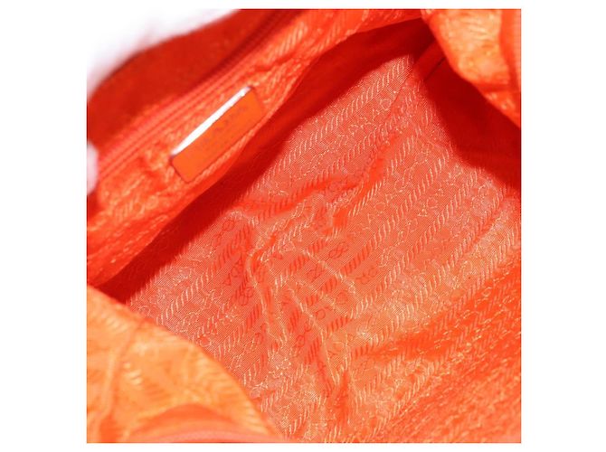 Borsa a Spalla PRADA in Nylon Arancione Argento Autentica ARZ293 - vista 11