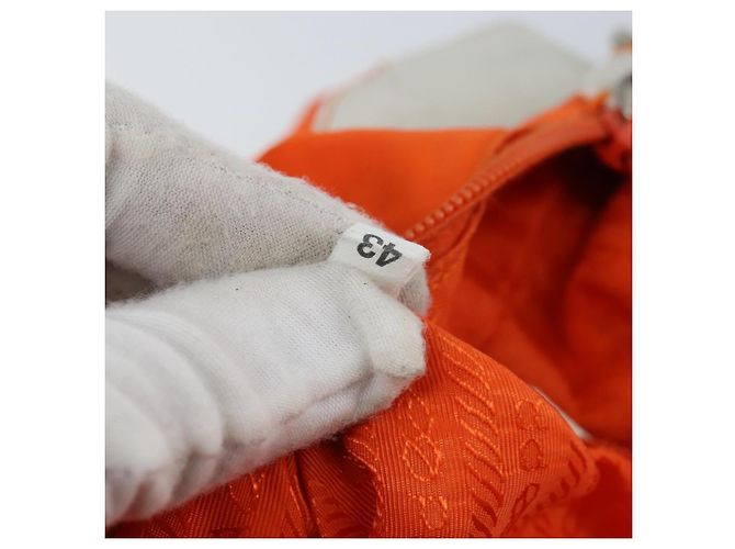 Borsa a Spalla PRADA in Nylon Arancione Argento Autentica ARZ293 - vista 12