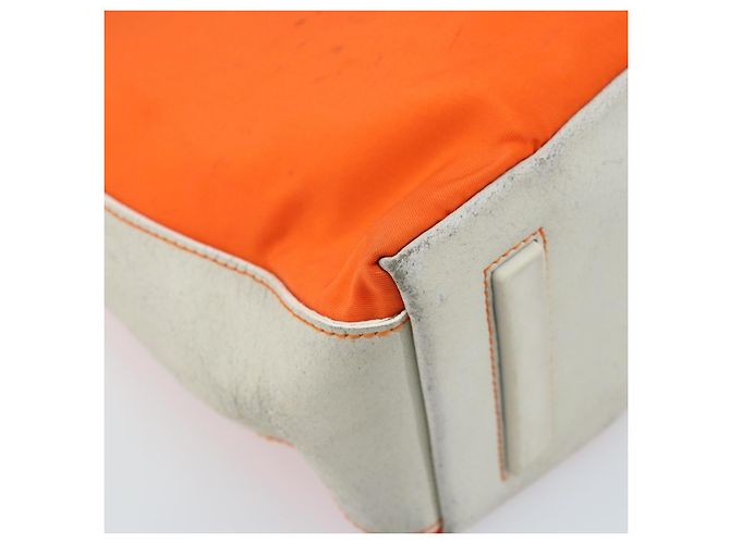 Borsa a Spalla PRADA in Nylon Arancione Argento Autentica ARZ293 - vista 15