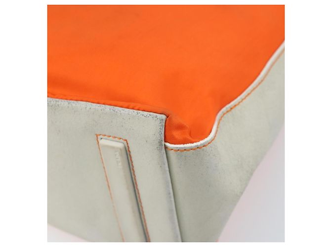 Borsa a Spalla PRADA in Nylon Arancione Argento Autentica ARZ293 - vista 16
