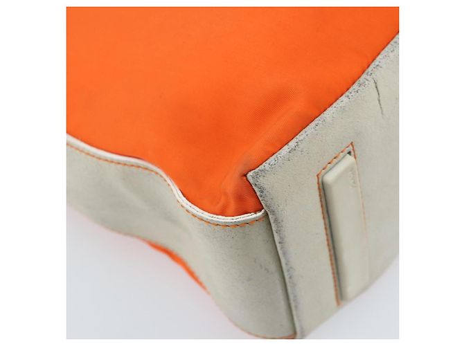 Borsa a Spalla PRADA in Nylon Arancione Argento Autentica ARZ293 - vista 17