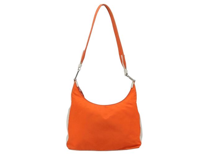Borsa a Spalla PRADA in Nylon Arancione Argento Autentica ARZ293 - vista 2