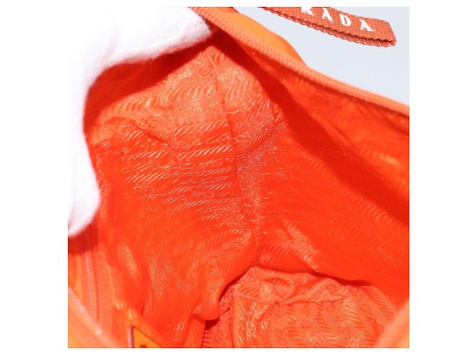 Borsa a Spalla PRADA in Nylon Arancione Argento Autentica ARZ293 - vista 20